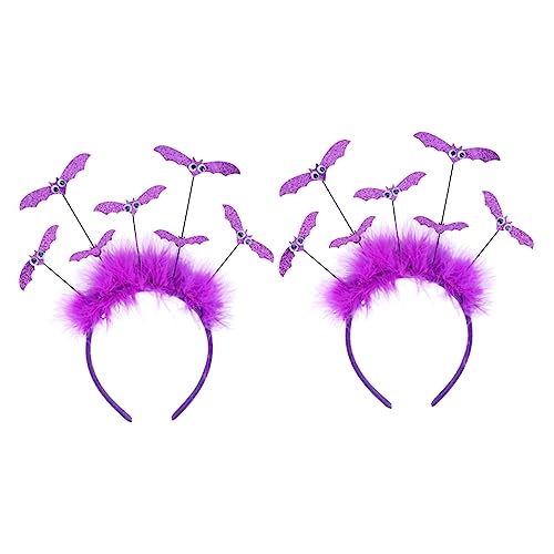 OUNONA 2 Stück Halloween Fledermaus Haarreif Haarschmuck für Langlebiges Cosplay Zubehör für Kostümpartys Karneval und Feiertagsfeiern von OUNONA