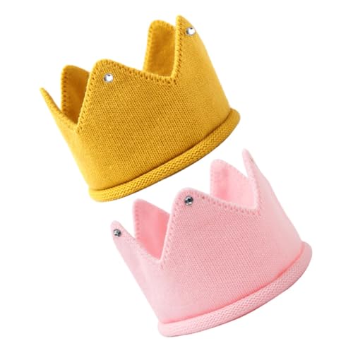 OUNONA 2 Stück Knitted Crown Hut für Teiliges Weichem Atmungsaktivem Material für Jungen und Mädchen für Geburtstagsfeiern und Duschen Kopfbedeckung für Outfit OUNONA 2 Stück Knitted Crown Hut für Teiliges Weichem Atmungsaktivem Material für Jungen und Mädchen für Geburtstagsfeiern und Duschen Kopfbedeckung für Outfit von OUNONA