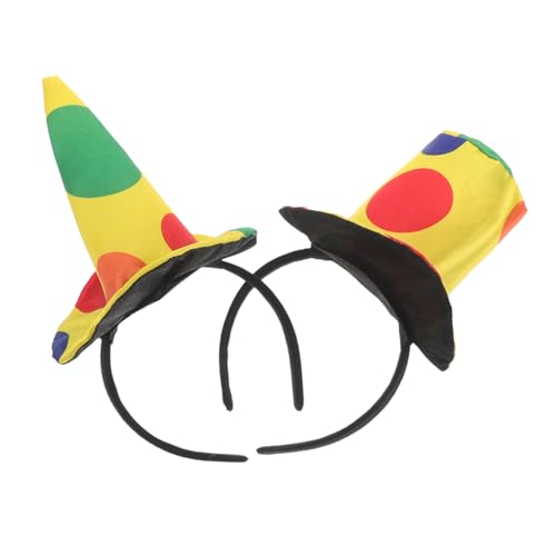 OUNONA 2 Stück Lustiges Clown Stirnband mit Clownhut und Spitzem Party Haarreif für Halloween Karneval Fasching Cosplay Kostüm Zubehör Bequem und Vielseitig von OUNONA