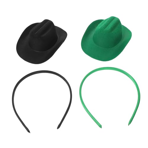 OUNONA 2 Stück Mini-cowgirl-hut Haarreifen Leichter Western-stil Kopfschmuck für Damen Wiederverwendbar und Robust Vielseitig Einsetzbar für Halloween Partys und Western-Themen von OUNONA
