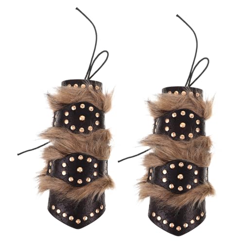 OUNONA 2 Stück PU Armschützer Mittelalterlicher Steampunk Armschutz Renaissance Armband für Männer Frauen Cosplay Halloween Bühnenauftritt OUNONA 2 Stück PU Armschützer Mittelalterlicher Steampunk Armschutz Renaissance Armband für Männer Frauen Cosplay Halloween Bühnenauftritt von OUNONA