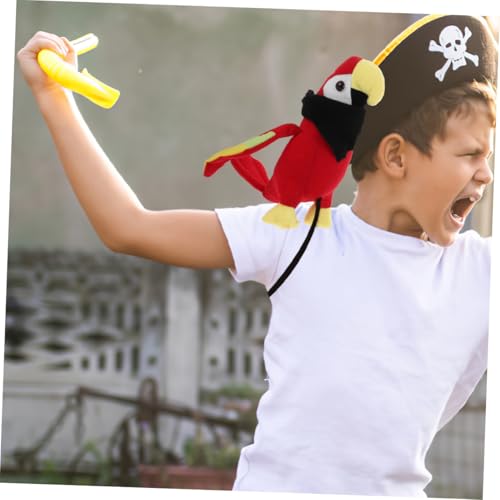 OUNONA 2 Stück Plüsch Piratenpapagei Schulter Requisit Teiliges Realistische Piraten Kostüm Accessoires aus Weichem PP Baumwollstoff für Halloween und Rollenspiele von OUNONA