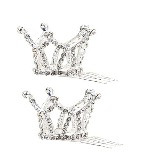 OUNONA 2 Stück Prinzessin Geburtstagskrone Haarschmuck für Mädchen Funkelnde Legierungs für Party Bühne Langlebig und Detailreich Gestaltet für Kindergeburtstag und Festlichkeiten von OUNONA