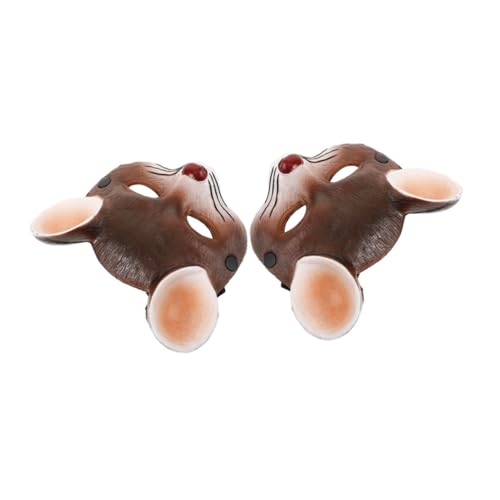 OUNONA 2 Stück Rattenmasken Für Halloween, Karneval Und Kostümpartys, Realistische Tiergesichtsmaske, Geeignet Für Erwachsene Und Kinder von OUNONA