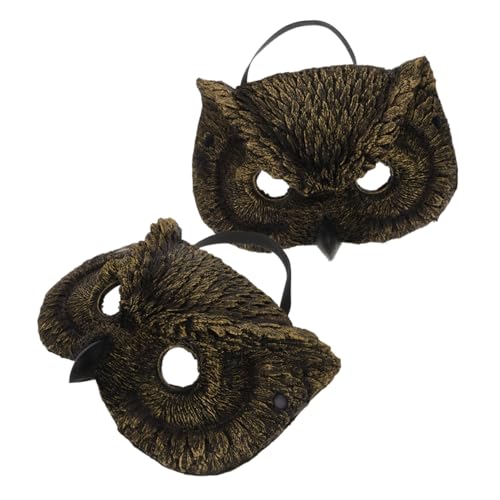 OUNONA 2 Stück Realistische Eulenmaske PU Schaum Teiliges Leichte und Hautfreundliche Tier Masken für Halloween Cosplay Karneval Party für Damen Herren von OUNONA