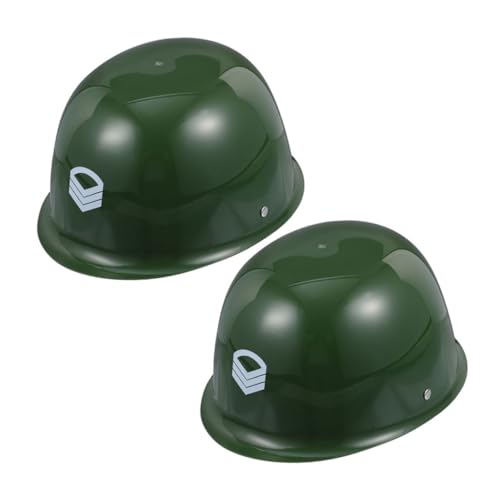 OUNONA 2 Stück Teiliges Armee Helm aus Robustem Kunststoff Leichte Grüne Tarnmützen Verstellbar und Strapazierfähig für Halloween Rollenspiele und Camouflage-partys von OUNONA