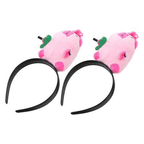 OUNONA 2 Stück Teiliges Capybara Haarreif aus Weichem Cartoon Kuscheltiere Stirnband für Party Kostüm Cosplay Niedliches Partyzubehör für Mädchen und Jungen Langlebig und Auffällig von OUNONA