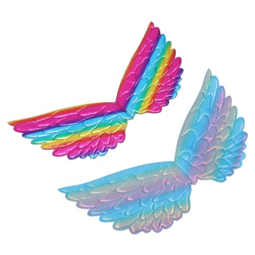 OUNONA 2 Stück Teiliges Engelsflügel Kinderkostüm Bunte Cosplay Requisiten Leichtes Bequemes Design für Karneval Bühnenauftritte und Fantasievolles Spiel von OUNONA