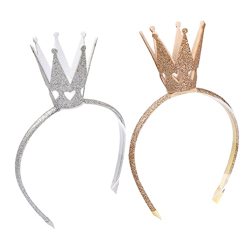OUNONA 2 Stück Teiliges Haarband mit Glänzender Krone für Mädchen Funktionsfähige Haaraccessoires für Partys und Cosplay für Altersgruppen von OUNONA