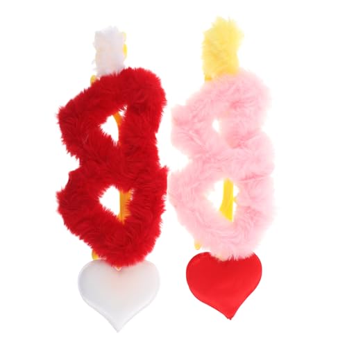 OUNONA 2 Stück Teiliges Plüsch Herz-sonnenbrillen Kuschelige Herzförmige Partybrille für Frauen und Mädchen Leichte Robuste Fuzzy Wrap Brille Witziges Accessoire für Valentinstag von OUNONA