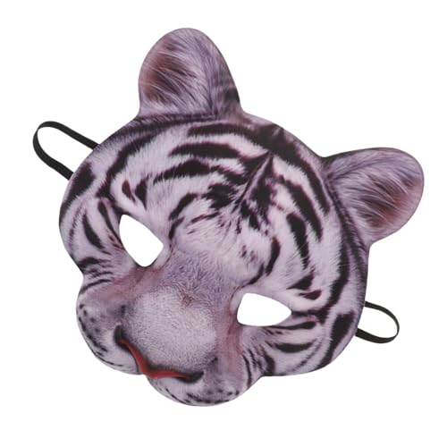 OUNONA 2 Stück Teiliges Tiger Halbgesichts Masken Detailreiche Leichte Animal Cosplay Masken für Halloween Karneval Fasching Party und Kostüm Performance von OUNONA