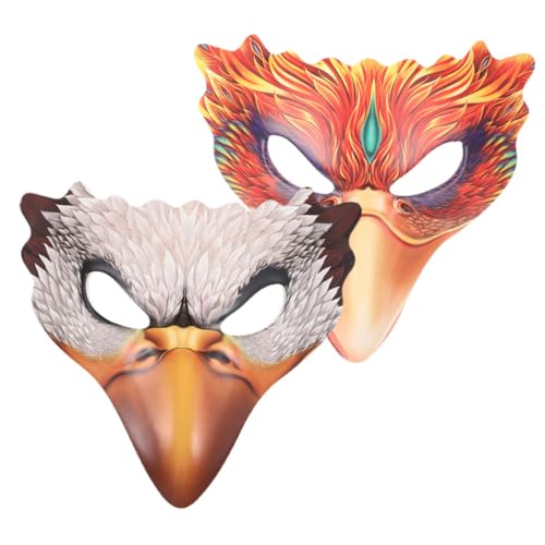 OUNONA 2 Stück Teiliges Vogelmasken PU Leichte Halbe Gesichtsmasken für Damen Kreative Halloween Party Masken Cosplay Deko von OUNONA