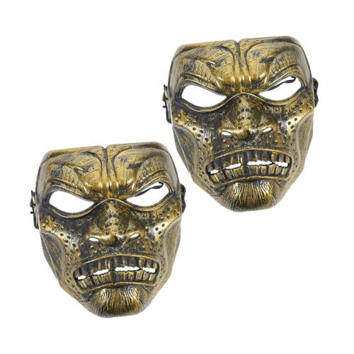 OUNONA 2 Stück Vintage Römische Gesichtsmasken Goldfarben Mittelalter Kostümmaske für Erwachsene Masquerade Maskenball Halloween Party Zubehör von OUNONA