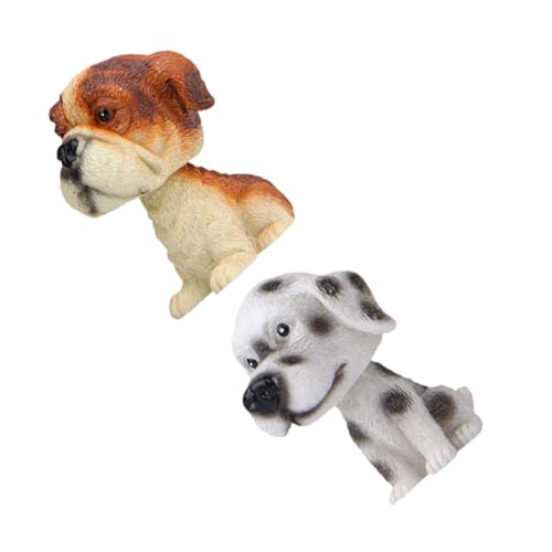 OUNONA 2 Stück Wackelkopf Hund Auto Deko Niedliche Bobblehead Hunderassen Figuren Armaturenbrett Dekoration Kreative Innenraum Accessoires Geschenkidee für Hundeliebhaber von OUNONA