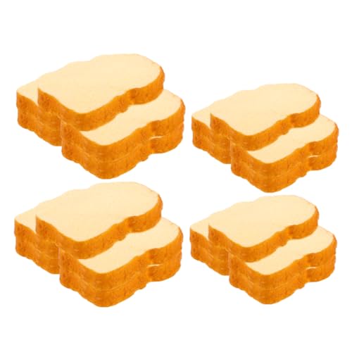OUNONA 20 Stück Teiliges Künstliche Toastbrotscheiben Realistische Simulation Detailreiche Miniatur Brotscheiben für Partydekoration Puppenhauszubehör und Küchenmodell Vielseitige von OUNONA