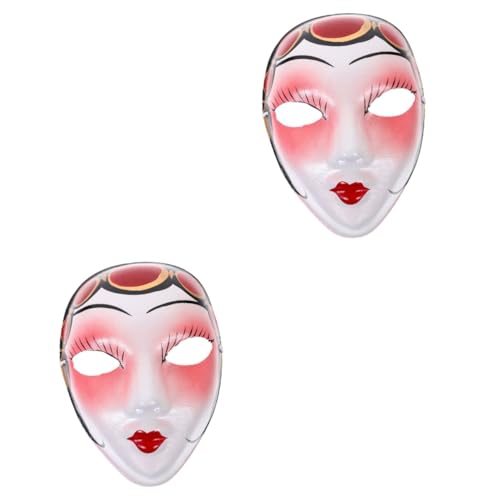 OUNONA 2St Partyzubehör Peking Opernmaske Maskenstütze Kabuki-Masken Dekor Cosplay-Maske Halloween-Accessoire Handbuch Facebook Gips schmücken Kind Requisiten Zellstoff von OUNONA