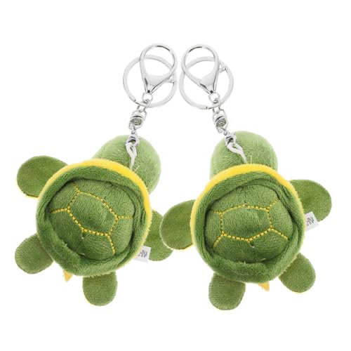OUNONA 2Stücke Kawaii Plüsch Schildkröte Schlüsselanhänger Lustige Rucksackanhänger Für Frauen Süße Tier Schlüsselketten Für Auto Und Handtaschen von OUNONA