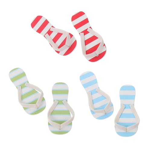 OUNONA 3 Paare Puppenhaus Hausschuhe Dekorative Sommer Slipper für Miniaturszenen Requisiten für DIY Projekte und Puppenhaus Dekoration Langlebiges Material OUNONA 3 Paare Puppenhaus Hausschuhe Dekorative Sommer Slipper für Miniaturszenen Requisiten für DIY Projekte und Puppenhaus Dekoration Langlebiges Material von OUNONA