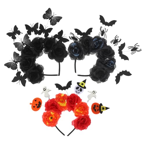 OUNONA 3 Stück Teiliges Halloween Haarreif Fledermaus Spinne und Phantom Bequeme Gruselige Haarreifen für Kostüm-party Vielseitig Einsetzbar für Halloween-verkleidung und Fotoshooting von OUNONA