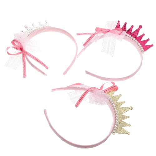 OUNONA 3 Stück Teiliges Mädchen Haarreif mit Diademen in Gold Silber und Rot Dekorativer Haarschmuck für Bequeme Party Stirnbänder für Geburtstag Festliche Anlässe und Fotoshootings von OUNONA