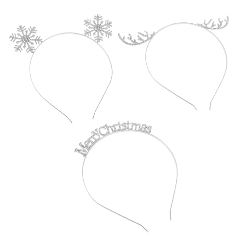 OUNONA 3 Stück Weihnachts Stirnbänder mit Schneeflocken Dekoration für Damen Funkelnder Haarschmuck für Weihnachtsfeiern Karneval und Besondere Anlässe Accessoire für Feiern und von OUNONA