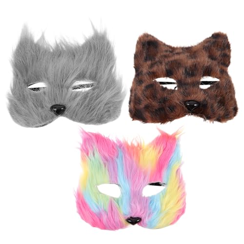 OUNONA 3-teilige Fuchs-Cosplay-Maske: Realistische Gesichtsbedeckung aus pelzigem Tier – Karnevalsparty-Maske für Halloween-Kostüme, Fotoautomaten-Requisiten und Verkleidungen OUNONA 3-teilige Fuchs-Cosplay-Maske: Realistische Gesichtsbedeckung aus pelzigem Tier – Karnevalsparty-Maske für Halloween-Kostüme, Fotoautomaten-Requisiten und Verkleidungen von OUNONA