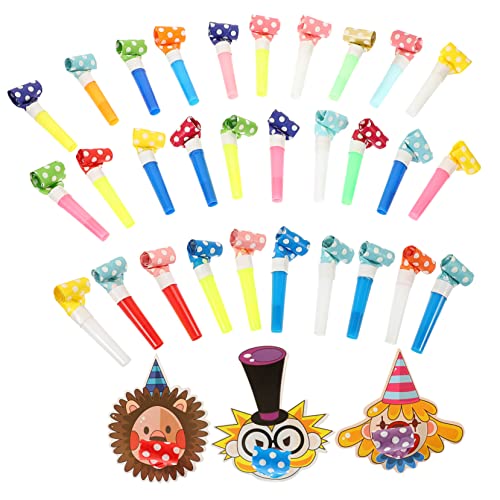 OUNONA 30 Stück Kindergeburtstags Tröten Lustige Party Blowouts für Premium Plastik und Papier für Geburtstagsfeiern und Silvester Events von OUNONA