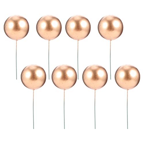 OUNONA 36 Stück Dekorative Bälle für Torten und Cupcakes Goldene Schaumstoffkugeln als Tortendekoration und Partyzubehör für Geburtstagsfeiern und Jubiläen von OUNONA