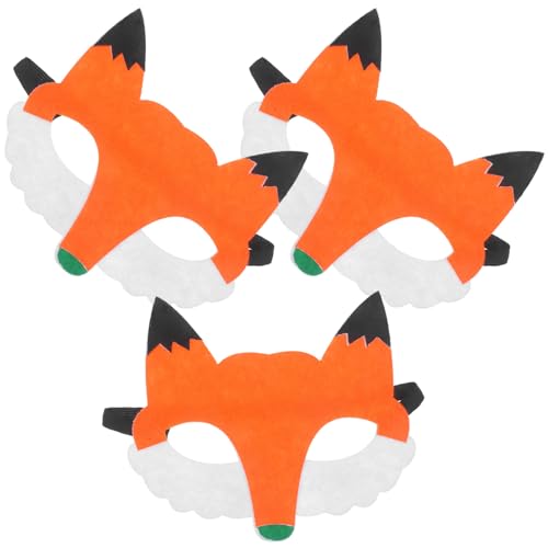 OUNONA 3Stücke Tiermasken für Vliesstoff Halloween Tierpartys Atmungsaktiv Sicher Lebensechte Designs für Unvergessliche Feiern von OUNONA