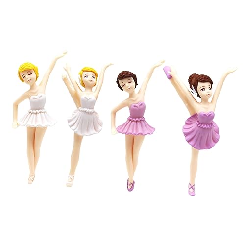 OUNONA 4 Stück Ballerina Cake Topper Umweltfreundliche Tortendeko für Geburtstagsfeiern Weiß Dekoration für Tanzpartys und Festliche Anlässe von OUNONA
