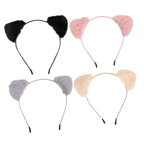 OUNONA 4 Stück Haarreifen mit Kuscheligen Katzenohren in Beige Schwarz Weiches Stoffmaterial Leicht und Bequem für Kostümparty Karneval Halloween und Festivals OUNONA 4 Stück Haarreifen mit Kuscheligen Katzenohren in Beige Schwarz Weiches Stoffmaterial Leicht und Bequem für Kostümparty Karneval Halloween und Festivals von OUNONA