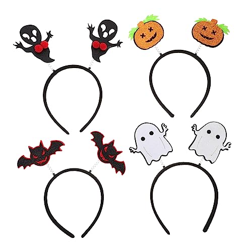 OUNONA 4 Stück Halloween Haarreifen Cosplay Kopfschmuck für Partys mit Kürbis Geist und Fledermaus für Halloween Deko und Kostüme OUNONA 4 Stück Halloween Haarreifen Cosplay Kopfschmuck für Partys mit Kürbis Geist und Fledermaus für Halloween Deko und Kostüme von OUNONA