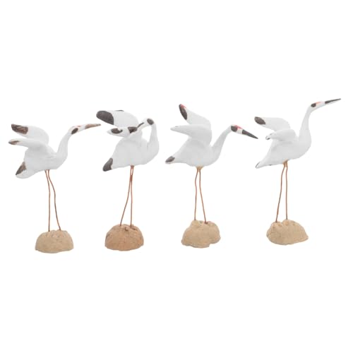 OUNONA 4 Stück Keramik Figuren Detailreiche Miniatur Deko für Aquarium Bonsai und Garten Realistische Tierornamente Robustem Keramikmaterial Geeignet für Wohn und Bürodekoration von OUNONA