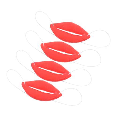 OUNONA 4 Stück Maske Cartoon-Wurst-Mund Schweinohren Kostüm Kuss-Kostümzubehör Mundstütze hupende Clownsnase falsche Nase lustiges Wurstmaul Emulsion rot OUNONA 4 Stück Maske Cartoon-Wurst-Mund Schweinohren Kostüm Kuss-Kostümzubehör Mundstütze hupende Clownsnase falsche Nase lustiges Wurstmaul Emulsion rot von OUNONA