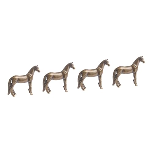 OUNONA 4 Stück Pferdeverzierung Anhänger Vintage-Dekor Ornament Halsketten Büroschreibtisch-Handwerk Pferdeskulptur Haushalt schmücken Handwerkliches Pferd Statue Messing von OUNONA