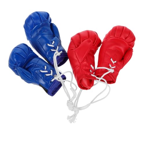 OUNONA 4 Stück Teiliges Mini Boxhandschuh Rot und Blau Realistische Box Dekoration für Auto und Puppenhaus Tragbare Box Accessoires für Party und Heimdekoration von OUNONA