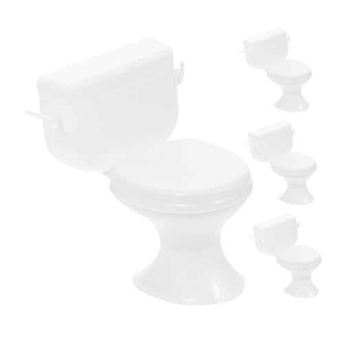 OUNONA 4 Stück Teiliges Mini Toiletten Deko für Puppenhaus Vielseitig Einsetzbar Farbecht Wiederverwendbar Kreative Party Tortenverzierung für Junggesellinnenabschied und Miniatur von OUNONA