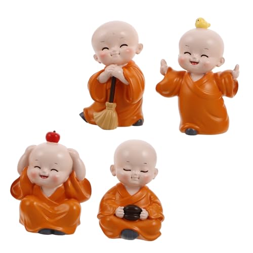 OUNONA 4 Stück kleine Mönchsornamente Nettes Bürozubehör Autofiguren Puppenhaus Miniaturzubehör Kung-Fu-Figuren Spielzeugfiguren dekorieren Autozubehör süß Harz Orange OUNONA 4 Stück kleine Mönchsornamente Nettes Bürozubehör Autofiguren Puppenhaus Miniaturzubehör Kung-Fu-Figuren Spielzeugfiguren dekorieren Autozubehör süß Harz Orange von OUNONA