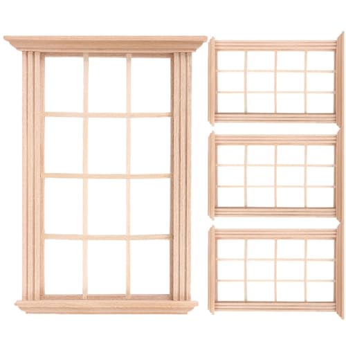 OUNONA 4 Stücke Puppenhaus Fenster Holz Miniatur Holz Fenster Rahmen Puppenhaus Möbel Zubehör 1:12 Windows Foto Requisiten für DIY Basteln Mikrolandschaft Dollhous Zubehör OUNONA 4 Stücke Puppenhaus Fenster Holz Miniatur Holz Fenster Rahmen Puppenhaus Möbel Zubehör 1:12 Windows Foto Requisiten für DIY Basteln Mikrolandschaft Dollhous Zubehör von OUNONA