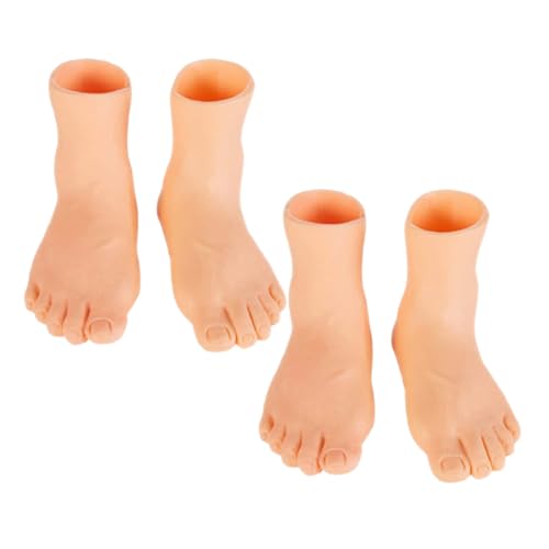 OUNONA 4Stücke Teiliges Fingerpuppen Set für Kleine Füße Gummifußpuppen für Erwachsene und Interaktives für Geschichtenerzählen Beige für Katzenspiel und Fingerspiele von OUNONA