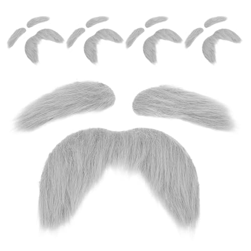 OUNONA 5 Sets Falscher Schnurrbart und Augenbrauen – Realistischer Grauer Bart und Augenbrauen für Halloween-Cosplay-Rollenspiele – Bartzubehör für Cosplay für alte Männer OUNONA 5 Sets Falscher Schnurrbart und Augenbrauen – Realistischer Grauer Bart und Augenbrauen für Halloween-Cosplay-Rollenspiele – Bartzubehör für Cosplay für alte Männer von OUNONA