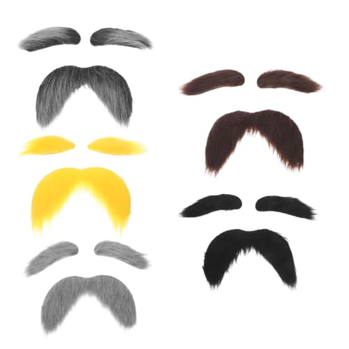 OUNONA 5 Sets Halloween Fake Fake Whiskers Cosplay Cosplay Kit Bartdekorationen Buschige Augenbrauen Halloween Bärte Für Kostüme Falsche von OUNONA