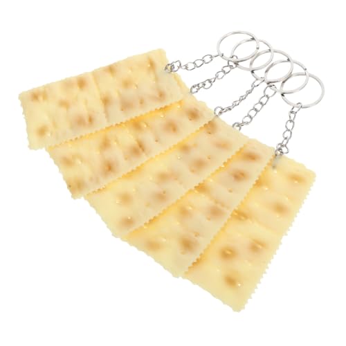 OUNONA 5 Stück Anhänger Keks-simulationsspielzeug Handtaschendekoration Tasche Schlüsselhalter Essensrequisiten Gefälschtes Dessertmodell Gefälschte Dessertverzierung Pvc von OUNONA