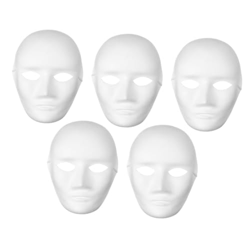 OUNONA 5 Stück Blanko Weißmasken für Halloween Diy Papiermasken Bemalen für Cosplay und Partys Kreative Maske für Bastelprojekte und Aufführungen OUNONA 5 Stück Blanko Weißmasken für Halloween Diy Papiermasken Bemalen für Cosplay und Partys Kreative Maske für Bastelprojekte und Aufführungen von OUNONA