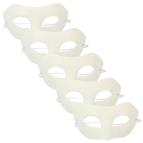 OUNONA 5 Stück DIY Weiße Papiermasken Unbemalte Maske für Karneval Cosplay und Kreative Bastelprojekte für Erwachsene Bemalen und Dekorieren von OUNONA
