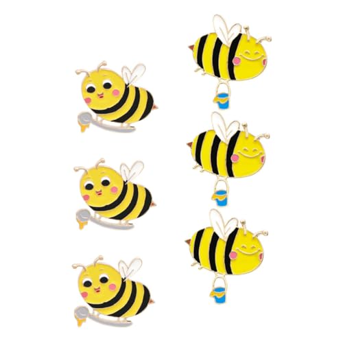 OUNONA 6 Stück Biene Brosche Ansteckbrosche Süße Tierbrosche Biene Aus Metall Biene Niedliche Kleidungsbrosche Bienen-kleidungsbrosche Aus Metall Elegante Bienenbrosche Legierung Yellow von OUNONA