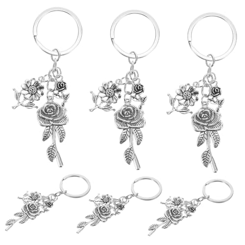 OUNONA 6 Stück Süßer Rosen-schlüsselanhänger: Ästhetischer Schlüsselanhänger, Handtaschen-zubehör, Charm Für Handtaschen, Blumen-schlüsselanhänger Für Rucksack-sachen, Silber OUNONA 6 Stück Süßer Rosen-schlüsselanhänger: Ästhetischer Schlüsselanhänger, Handtaschen-zubehör, Charm Für Handtaschen, Blumen-schlüsselanhänger Für Rucksack-sachen, Silber von OUNONA
