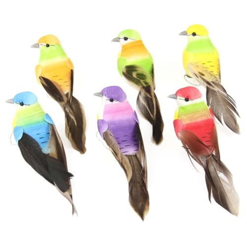 OUNONA 6 Stück Teiliges Realistische Bunte Künstliche Vögel aus Federn Langlebige Dekofiguren zum Binden an Baumzweigen für Garten Mikro Landschafts und Zufällige Farbe OUNONA 6 Stück Teiliges Realistische Bunte Künstliche Vögel aus Federn Langlebige Dekofiguren zum Binden an Baumzweigen für Garten Mikro Landschafts und Zufällige Farbe von OUNONA