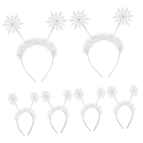 OUNONA 6 Stück Teiliges Schneeflocken haarband für Mädchen und Weihnachtliches Stirnband mit Elegantem Design für Weihnachtsfeier Kostüm Bühnenauftritt und Festliche Anlässe von OUNONA