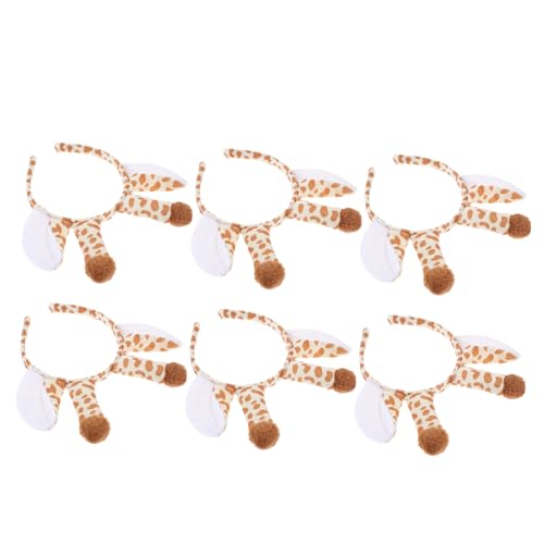 OUNONA 6 Stück Tier Haarreif Plüsch Tierohren für Lustige Kopfbedeckung für Partys und Festivals Giraffe Design Foto Requisiten und Kopfschmuck für Jungen und Mädchen von OUNONA